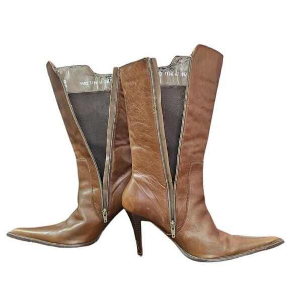 RARE VINTAGE Danisha by Siete Leguas brown 3.75" heels boots size size MX26.5/7. - Picture 15 of 16